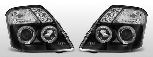 Koplampen Angel Eyes | Citroen C2 2003-2010 | zwart, Auto-onderdelen, Verlichting, Nieuw, Peugeot, Verzenden