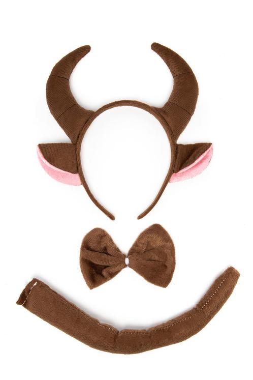 Stier Haarband Oren Strik Staart Diadeem Set Bruin Hoorns Do, Kleding | Dames, Carnavalskleding en Feestkleding, Nieuw, Ophalen of Verzenden