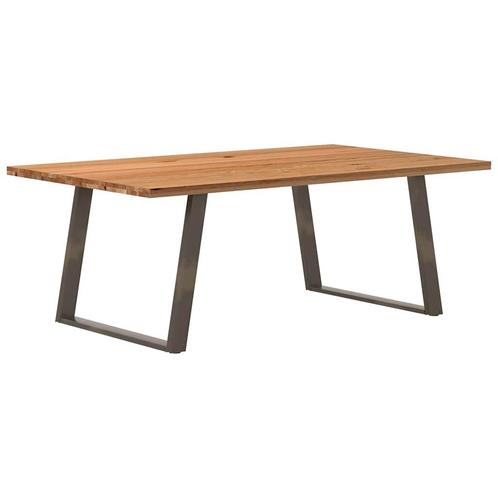 vidaXL Eettafel rechthoekig 200x120x74 cm massief eikenhout, Huis en Inrichting, Tafels | Eettafels, Nieuw, Verzenden