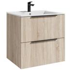 Badkamermeubel Derby 60 x 45 cm Licht Eiken Badmeubel, Huis en Inrichting, Badkamer | Badkamermeubels, Verzenden, Nieuw