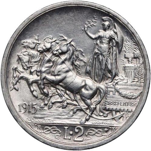 Italië. Vittorio Emanuele III. 2 Lire 1915, Postzegels en Munten, Munten | Europa | Niet-Euromunten
