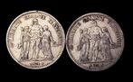France. 5 Francs 1873-K et 1875-K Hercule (lot de 2