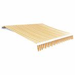 vidaXL Luifeldoek 4x3 m canvas zonnebloemgeel en wit, Tuin en Terras, Zonneschermen, Verzenden, Nieuw