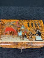 Sieradendoos - Bont - Vintage juwelenkistje uit leer 1950, Antiek en Kunst