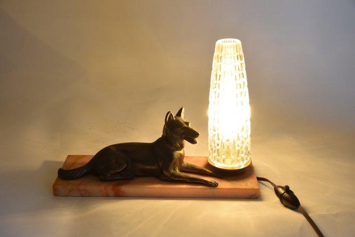 Lamp (2) - Glas, Marmer - art deco lamp, Antiek en Kunst, Kunst | Designobjecten