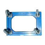 Kunststof dolly blauw 610x410x170 mm rubberen zwenkwielen, Ophalen of Verzenden