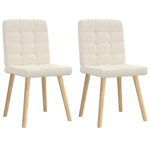 vidaXL Eetkamerstoelen 2 st linnen, Huis en Inrichting, Stoelen, Nieuw, Verzenden