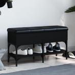 vidaXL Schoenenbank 82x32x45 cm bewerkt hout zwart, Verzenden, Nieuw