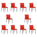Set van 10 Leren eetkamerstoelen Basic - Toledo Ferrari, Ophalen of Verzenden