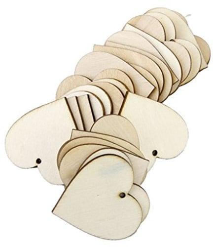 Houten hartjes Hout Geboord 4 cm 2 stuks, Hobby en Vrije tijd, Knutselen, Nieuw