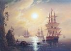 Karpenko Vitalii (XX) - Seascape with ships, Antiquités & Art