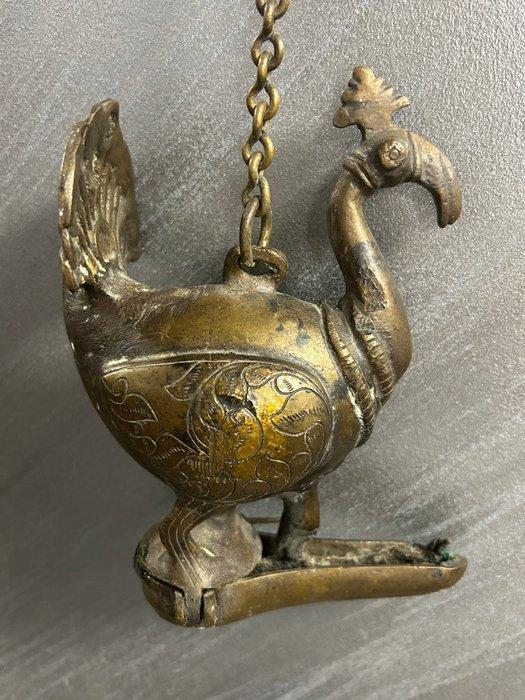 Pauw-vormige olielamp - Brons - India - Begin 20e eeuw, Antiek en Kunst, Kunst | Niet-Westerse kunst
