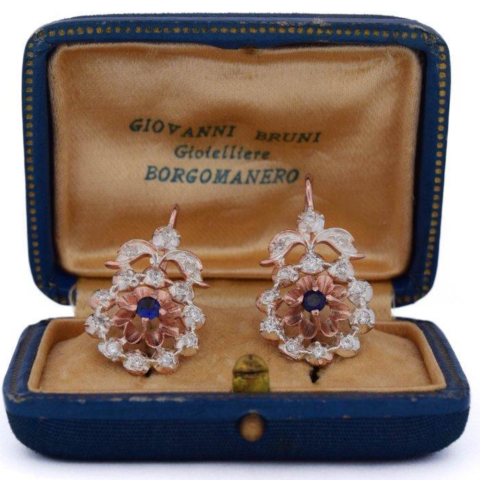 Zonder minimumprijs - Oorbellen - 9 kt. Roségoud - 0.80ct., Bijoux, Sacs & Beauté, Boucles d'oreilles