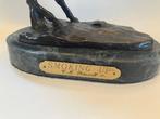 Naar C.M. Russell - Beeld, SMOKING UP - 31 cm - Brons,