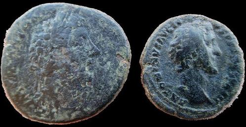 Romeinse Rijk Lot du 2 monnaies Sestertius et As (Zonder, Postzegels en Munten, Munten | Europa | Niet-Euromunten