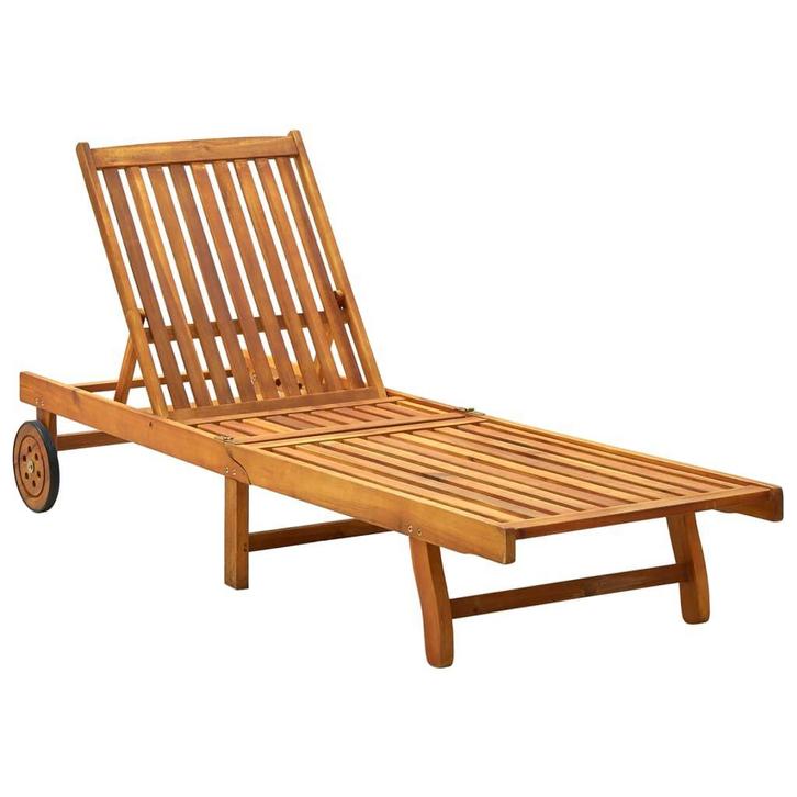 Houten Ligbed - Acaciahout Topkwaliteit! | Retour Deal, Tuin en Terras, Ligbedden, Nieuw, Hout, Verzenden