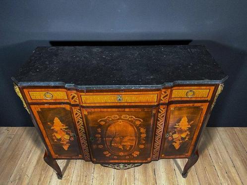 Credenza - Brons, Hout, Marmer, Antiek en Kunst, Antiek | Overige Antiek