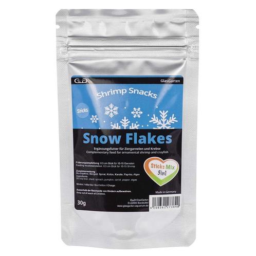 GlasGarten Shrimp Snacks Snow Flakes Sticks Mix 3in1 - 30 g, Dieren en Toebehoren, Vissen | Aquaria en Toebehoren, Nieuw, Verzenden