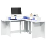 vidaXL Bureau met LED-verlichting 152x152x91 cm bewerkt hout, Huis en Inrichting, Bureaus, Verzenden, Nieuw