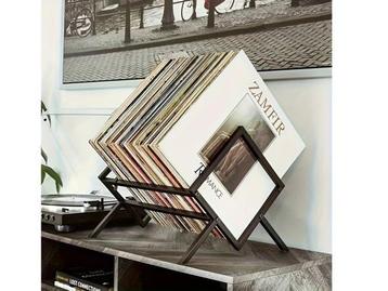 Veiling - Vinylplaat Opbergrek - Stijlvolle Zwarte Display P beschikbaar voor biedingen