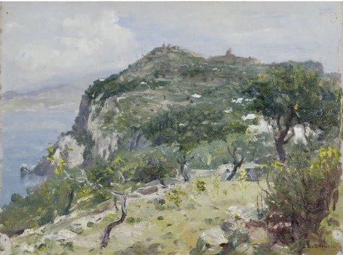 Lionello Balestrieri (1872–1958) - Promontorio di Monte, Antiquités & Art, Art | Peinture | Classique