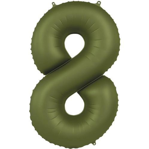 8 Jaar Cijfer Ballon Groen Mat 86cm, Hobby en Vrije tijd, Feestartikelen, Nieuw, Verzenden
