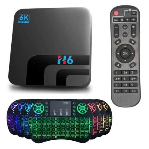 H6 TV Box Mediaspeler 6K met Draadloos RGB Toetsenbord -, Audio, Tv en Foto, Televisie-accessoires, Nieuw, Verzenden