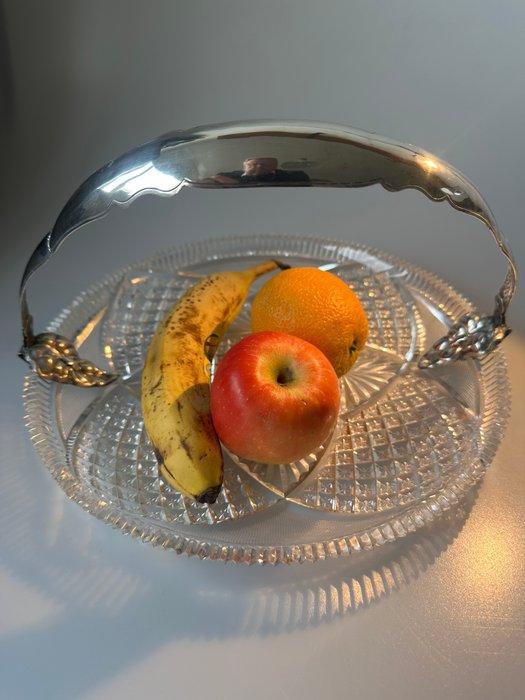 Schaal - .835 zilver, kristalglas - Groot formaat, uit 1861, Antiek en Kunst, Antiek | Zilver en Goud