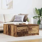 vidaXL Salontafel met lades 100x100x40 cm oud hout, Verzenden, Nieuw