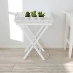vidaXL Table dappoint avec plateau Blanc, Maison & Meubles, Neuf, Verzenden
