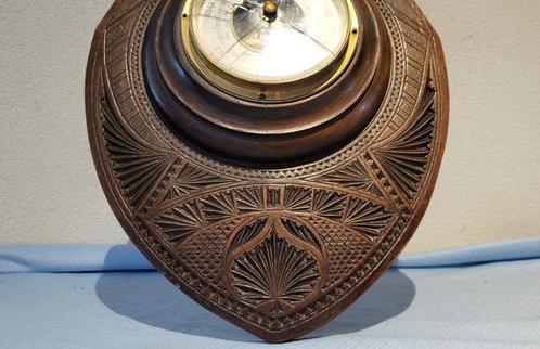 Barometer - Hout - Antieke weerstation, Antiek en Kunst, Curiosa en Brocante