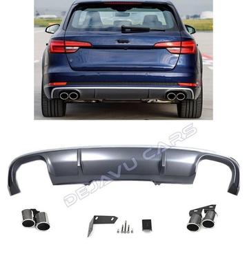 S4 Look Diffuser + Uitlaat sierstukken voor Audi A4 B9, Ophalen of Verzenden