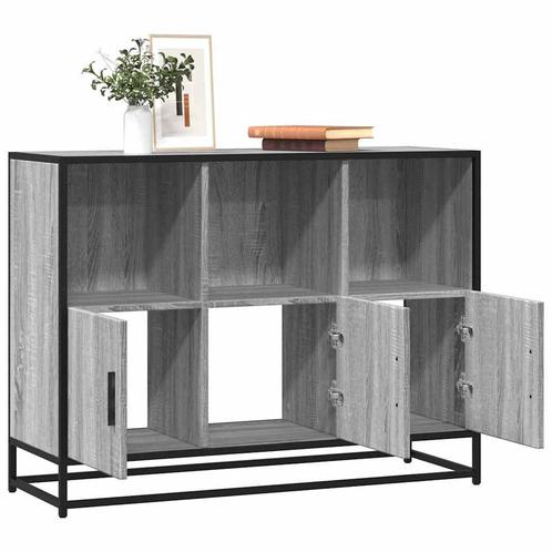 vidaXL Dressoir 100x35x76 cm bewerkt hout grijs sonoma, Huis en Inrichting, Kasten | Dressoirs, Nieuw, Verzenden