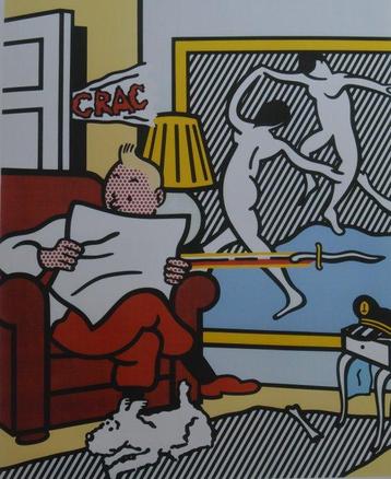 Roy Lichtenstein (after) - Tintin Reading, Antiquités & Art
