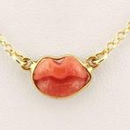 Koraal - Zilver - Halsketting - Lippen, kus in koraal, Verzamelen