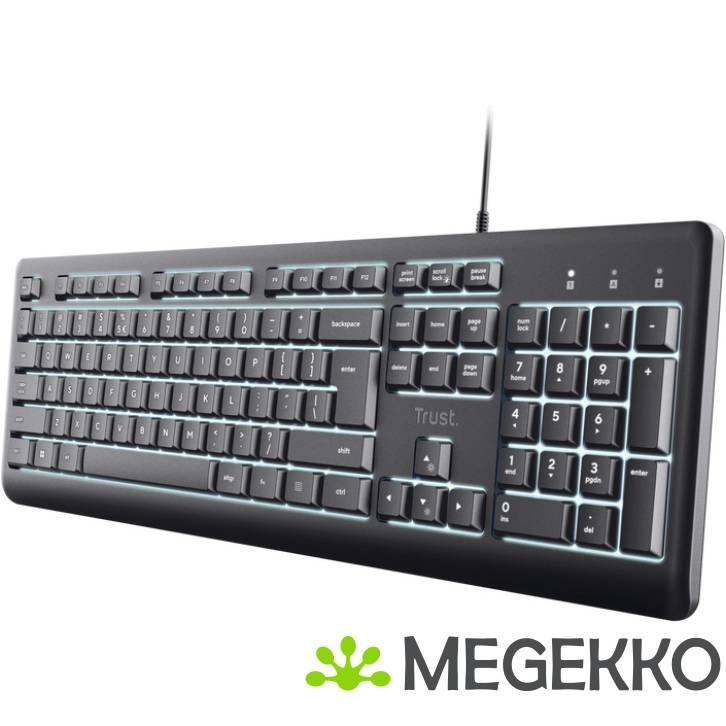 Trust Primo Verlicht Toetsenbord, Computers en Software, Toetsenborden, Nieuw, Verzenden