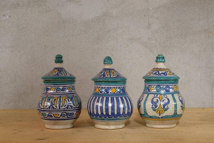 Fez - Schaal (4) - Aardewerk - en dekselpotten Marokko, Antiek en Kunst, Curiosa en Brocante