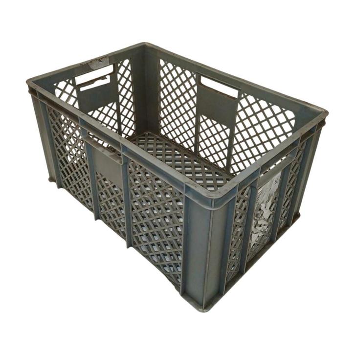 Stapelkrat 600×400×320 mm – Geperforeerd – PP – Grijs –, Bricolage & Construction, Casiers & Boîtes, Enlèvement ou Envoi