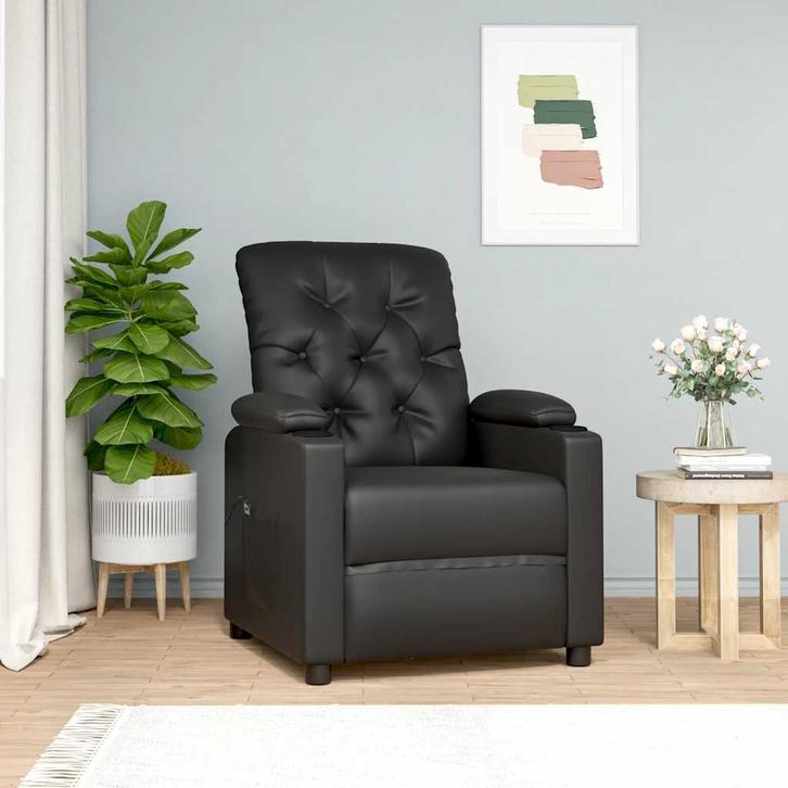 vidaXL Sta-op-stoel kunstleer zwart, Huis en Inrichting, Fauteuils, Nieuw, Verzenden