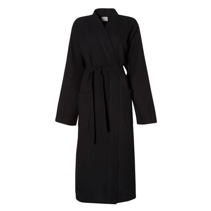 Kimono badjas Waffle | Seahorse, Huis en Inrichting, Badkamer | Badtextiel en Accessoires, Zwart, Nieuw, Verzenden