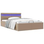 vidaXL Bedframe met opslag en LED kunstleer cappuccino, Huis en Inrichting, Slaapkamer | Bedden, Verzenden, Nieuw