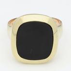 Ring - 8 karaat Geel goud - Onyx, Handtassen en Accessoires, Ringen, Nieuw