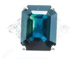 Ring - 18 karaat Witgoud, Saffier Australië 3,13 ct - IGE, Handtassen en Accessoires, Ringen, Nieuw