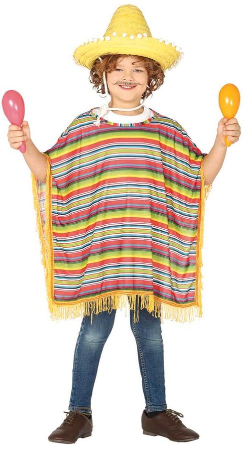 Mexicaanse Poncho Kind 7/9 jaar, Kinderen en Baby's, Carnavalskleding en Verkleedspullen, Nieuw, Verzenden