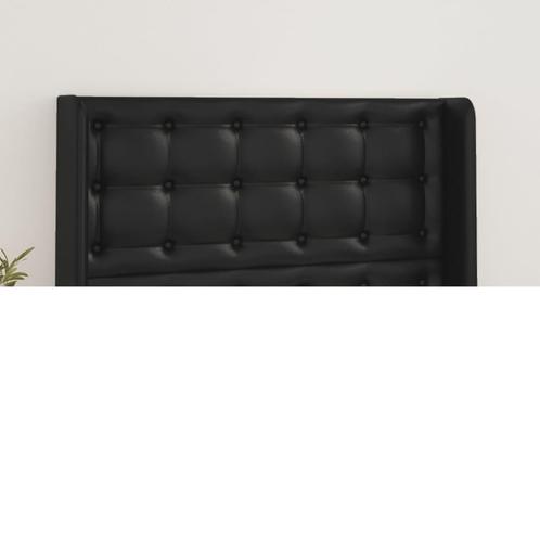 vidaXL Tête de lit avec oreilles Noir 103x16x118/128 cm, Maison & Meubles, Chambre à coucher | Lits, Neuf, Envoi