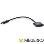 Equip 133469 audio kabel 0,15 m USB C 2 x 3.5mm Zwart, Verzenden, Nieuw