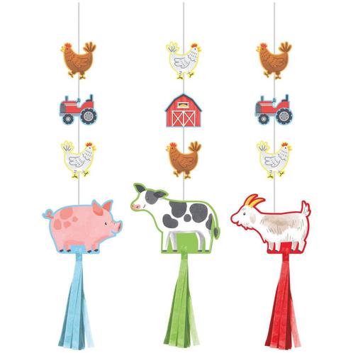 Boerderij Hangdecoratie 67cm 3st, Hobby en Vrije tijd, Feestartikelen, Nieuw, Verzenden