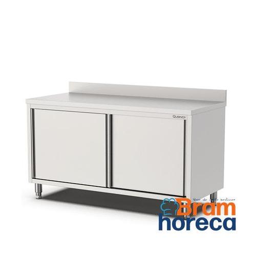 RVS werktafel met schuifdeuren en opstaande rand | 160x70x90, Doe-het-zelf en Bouw, Ventilatie en Afzuiging, Verzenden
