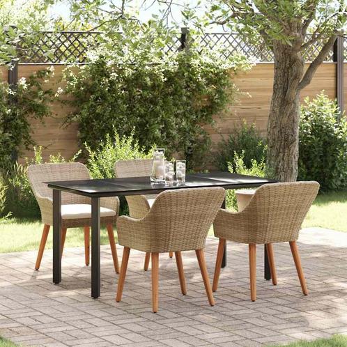 vidaXL 5-delige tuinset in beige poly rattan, Tuin en Terras, Tuinsets en Loungesets, Tuinset, Nieuw, Verzenden