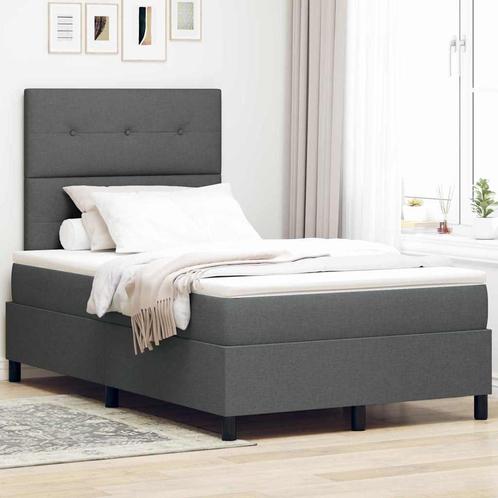 vidaXL Boxspring bed met matras Donkergrijs 120 x 200 cm, Huis en Inrichting, Slaapkamer | Bedden, Nieuw, Verzenden